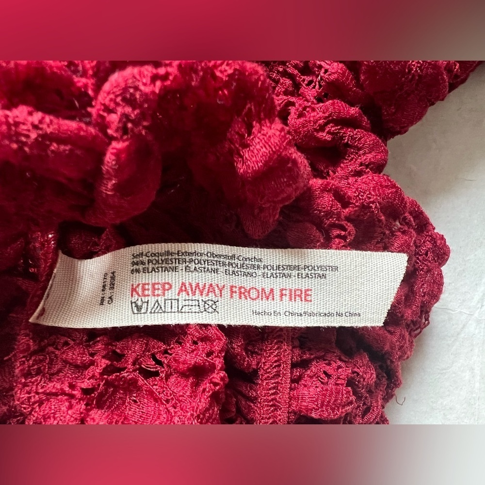 Free People Intimately FP Day And Night Lace Thong Bodysuit Women Sz M Red NWOT - Picture 8 of 8